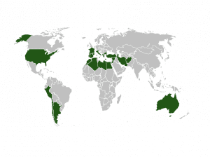 Anbaugebiete Oliven Weltkarte