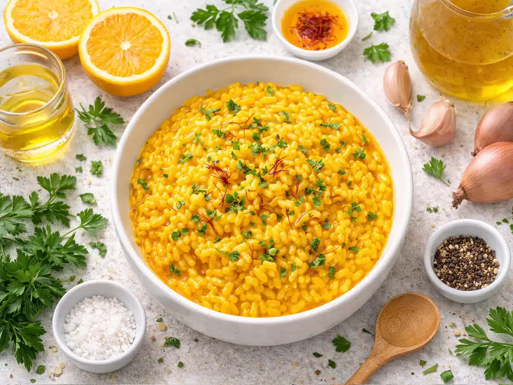 Orangen-Safranrisotto