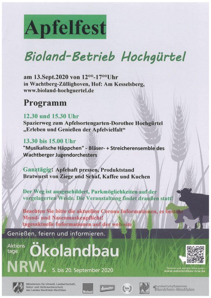 Flyer Apfelfest Bioland Hochgürtel