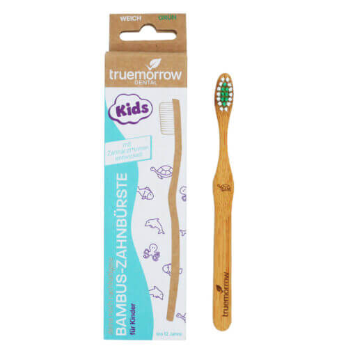 Truemorrow Bambus-Zahnbürste 'grün' für Kinder 
