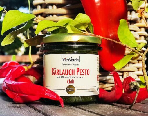 Produktbild-Vita Verde-Pesto-Chili-neues-Label BÄRLAUCH PESTO SCHNECKEN