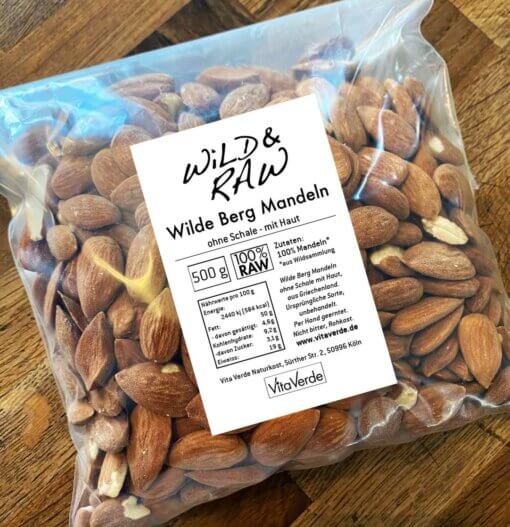 Vita Verde Wild & Raw wilde Berg Mandeln, 500g