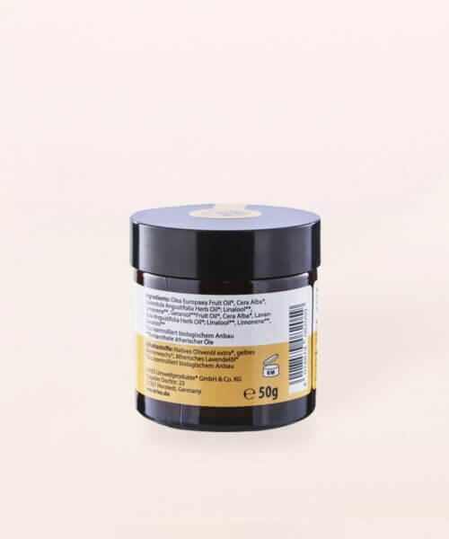Packshot Aries Bio Pflegecreme, 50 g Rückseite