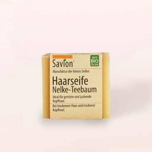 Savion-Haarwaschseife-Nelke-Teebaumoel-85-g