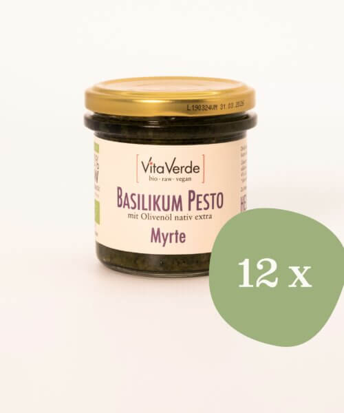 Vita-Verde-Bio-Baerlauch-Basilikum-Myrte-Pesto-auf-Vorrat-12-x-140-g